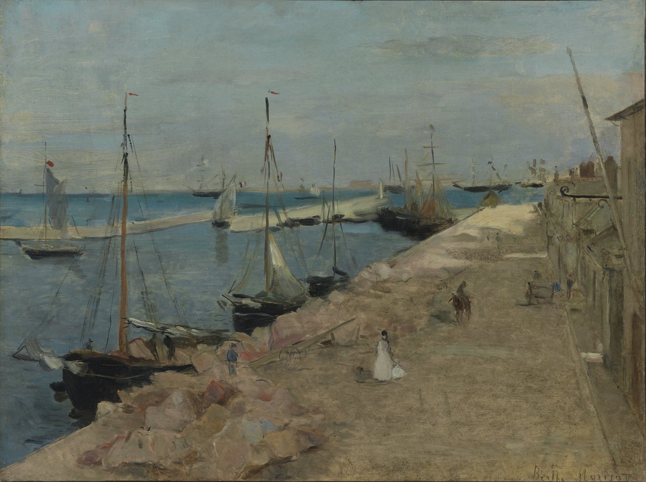 De haven van Cherbourg, 1871 door Berthe Morisot