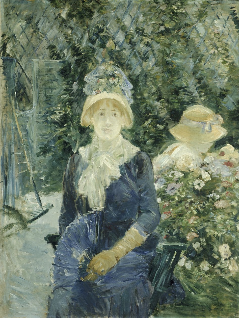 Vrouw in een tuin door Berthe Morisot