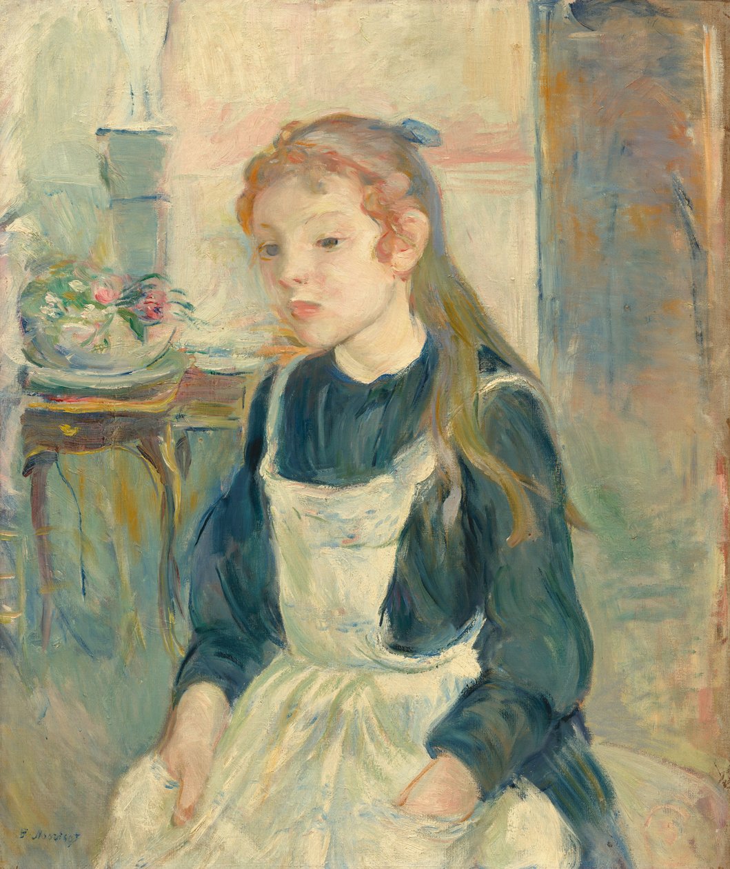 Jong meisje met een schort, 1891 door Berthe Morisot