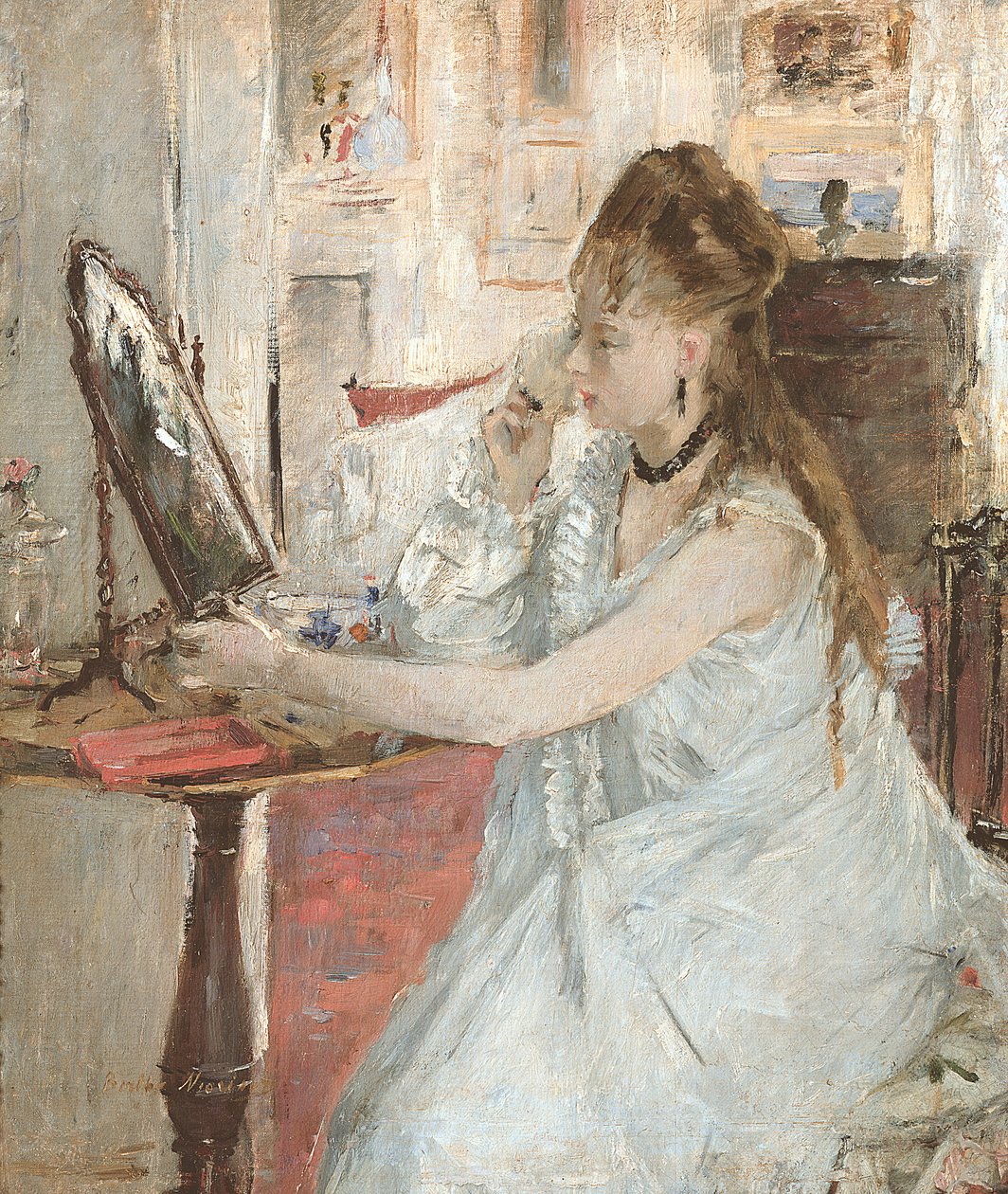 Jonge Vrouw die haar Gezicht Poedert door Berthe Morisot