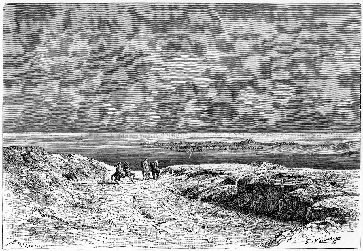 Nafta en de Shott-el-jerid, ca. 1890 door Auguste Bertrand