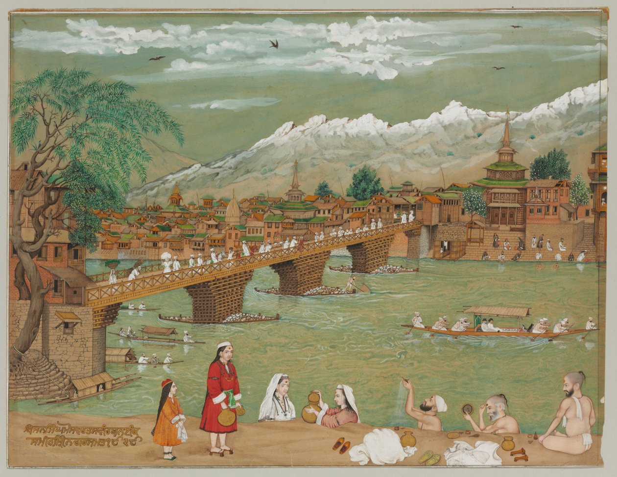 Een Uitzicht op Srinagar, 1872 door Bishan Singh