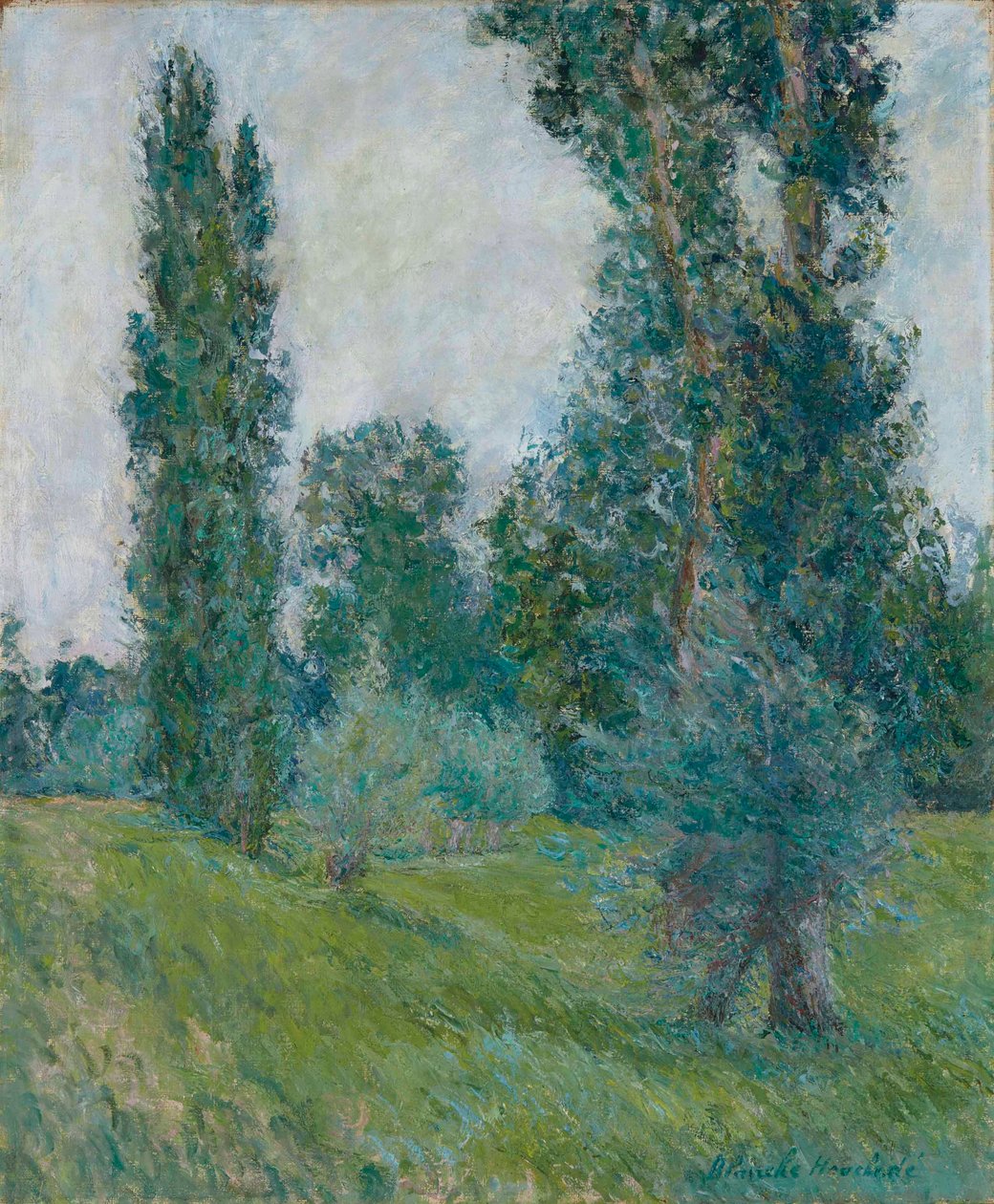 Landschap met populieren in Giverny door Blanche Hoschede Monet