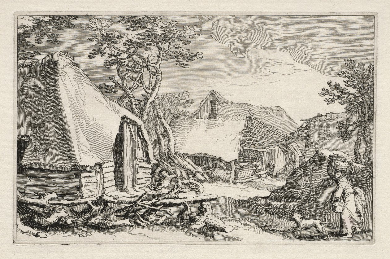 Landschap met boerderijen door Boetius Adams Bolswert