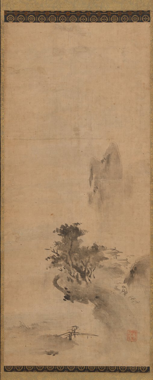 Gespatte-inkt landschap, begin 16e eeuw door Bokusho Shusho