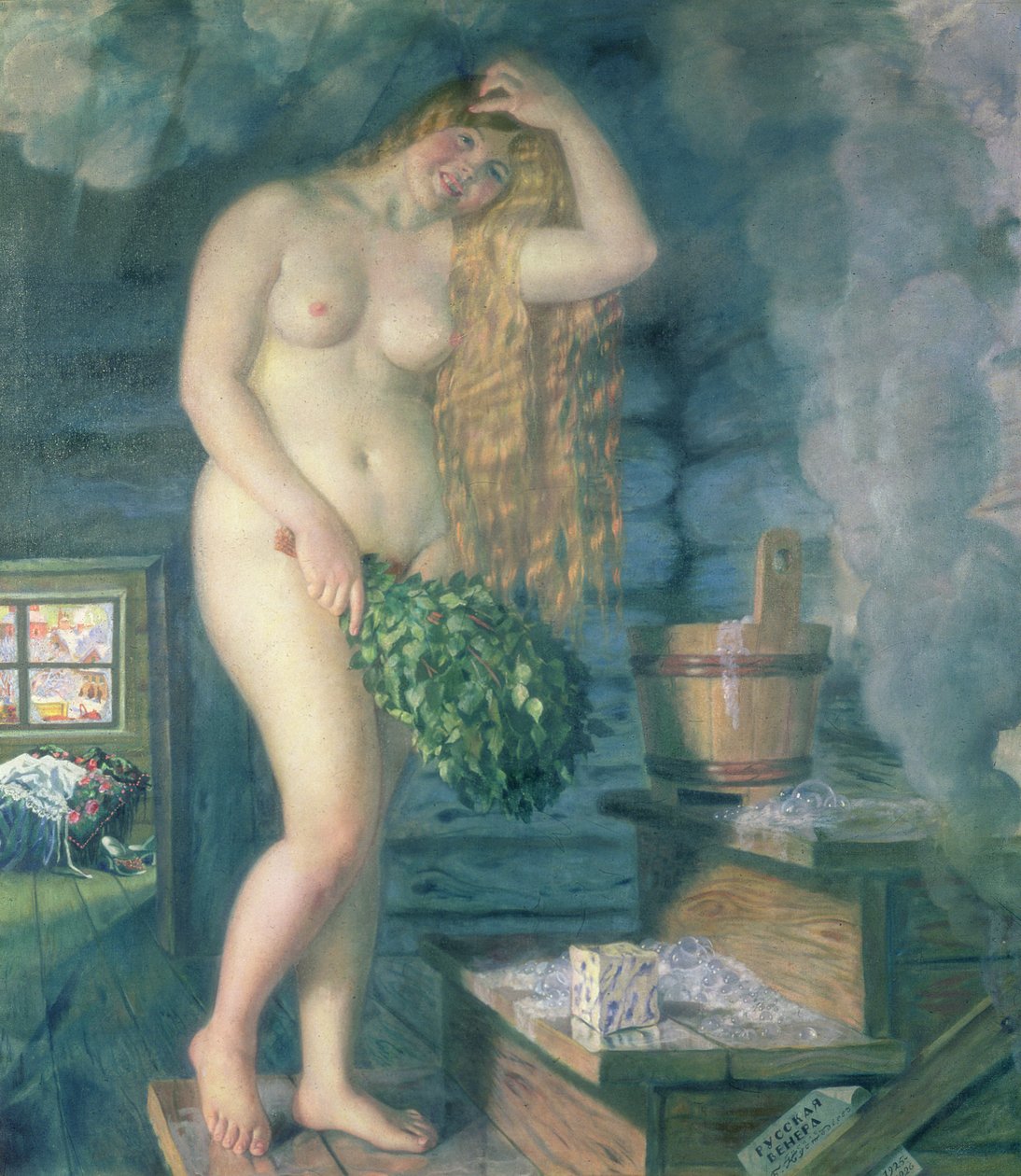 Russische Venus, 1925-26 door Boris Mikhailovich Kustodiev