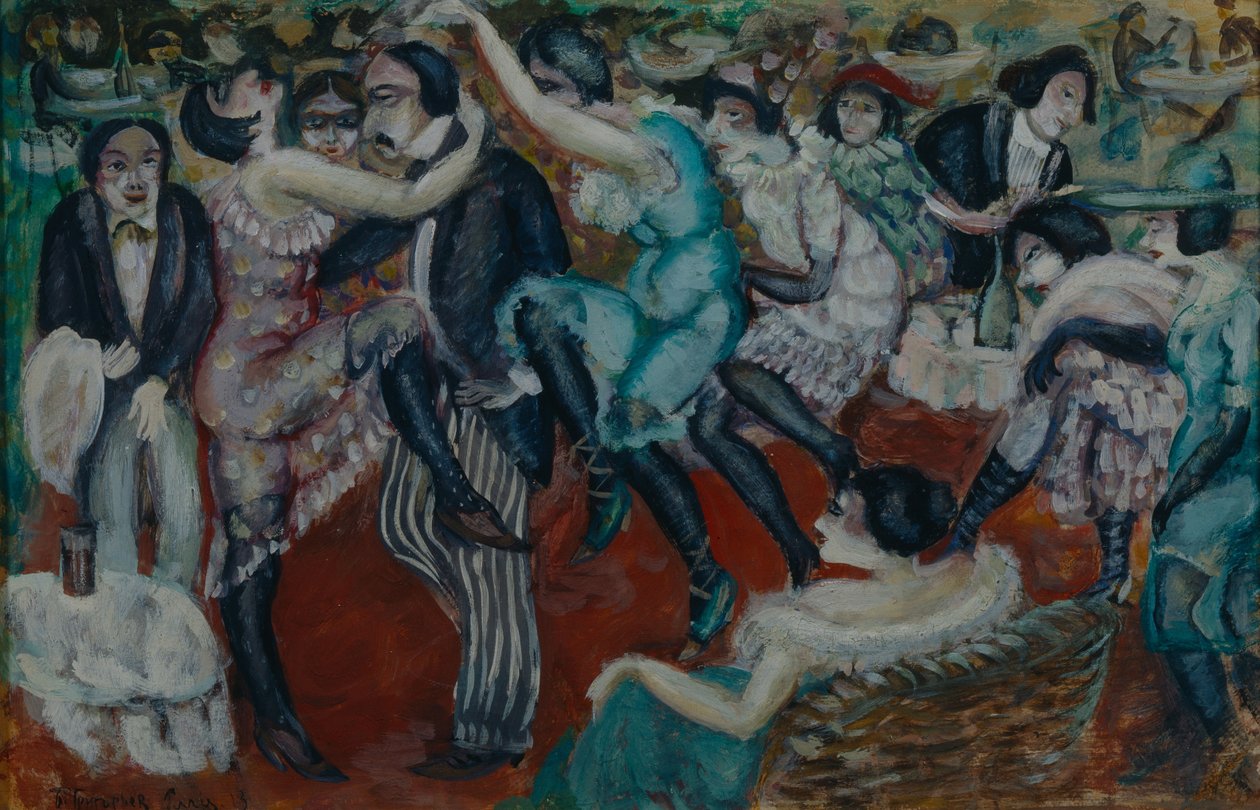 Café chantant, 1913 door Boris Dmitrievich Grigoriev