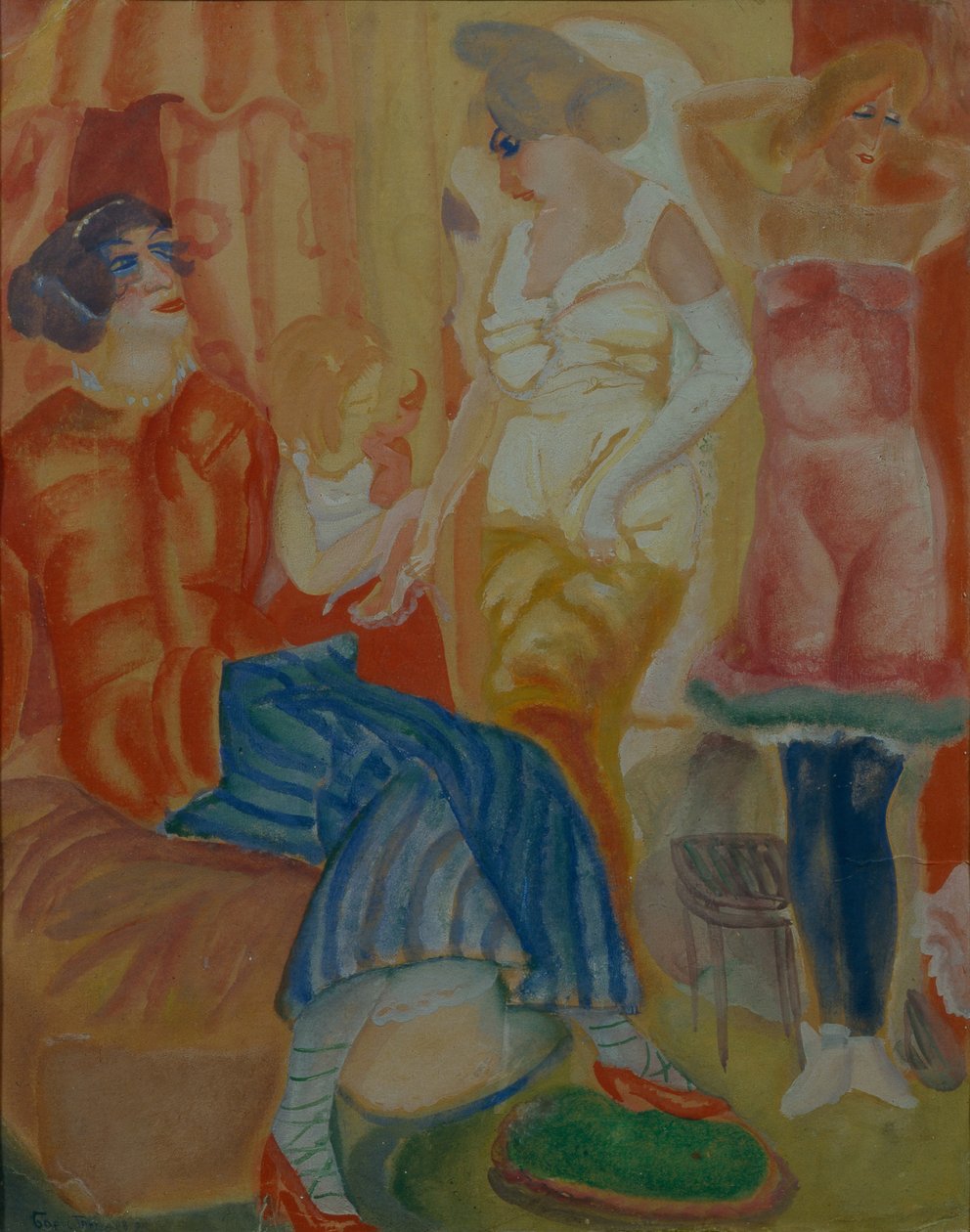 Vrouwen, 1916 door Boris Dmitrievich Grigoriev