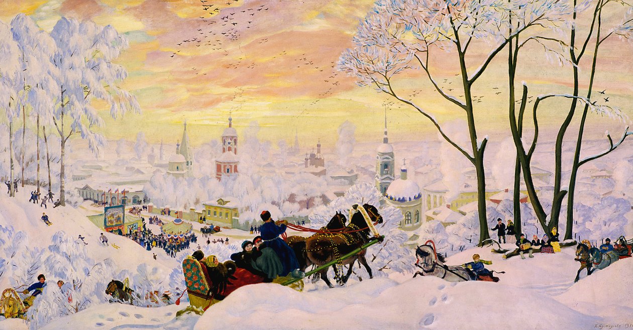 Maslenitsa door Boris Mikhailovich Kustodiev