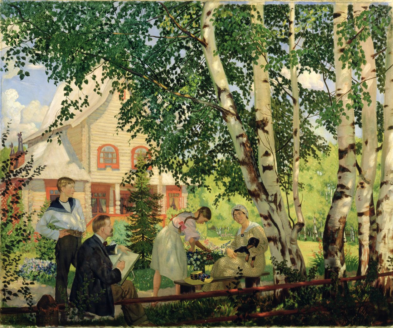 Thuis door Boris Mikhailovich Kustodiev