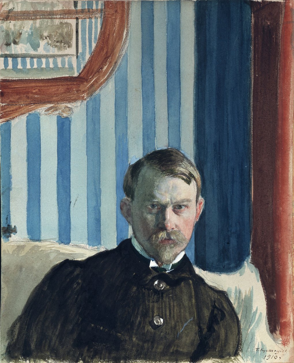 Zelfportret door Boris Mikhailovich Kustodiev