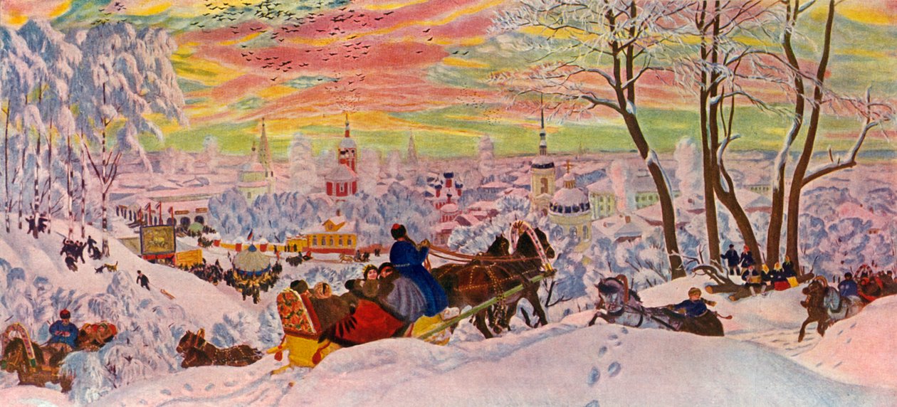 Vastenavond door Boris Mikhailovich Kustodiev