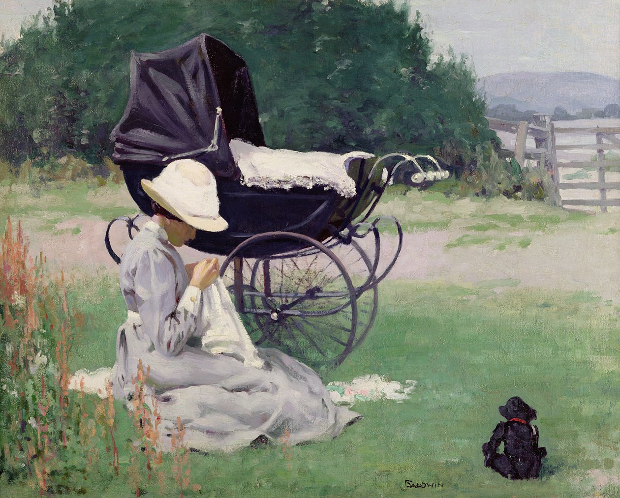 Naaien in de Zon, 1913 door Brake Baldwin