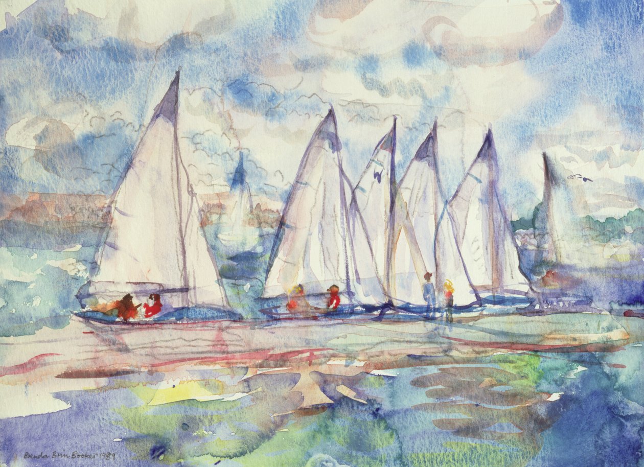 Blauwe Zeilboten, 1989 door Brenda Brin Booker