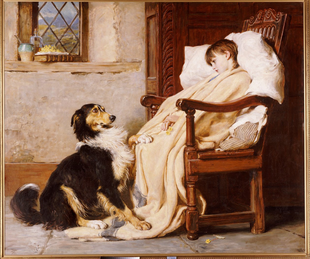 Oude speelkameraden, 1883 door Briton Riviere