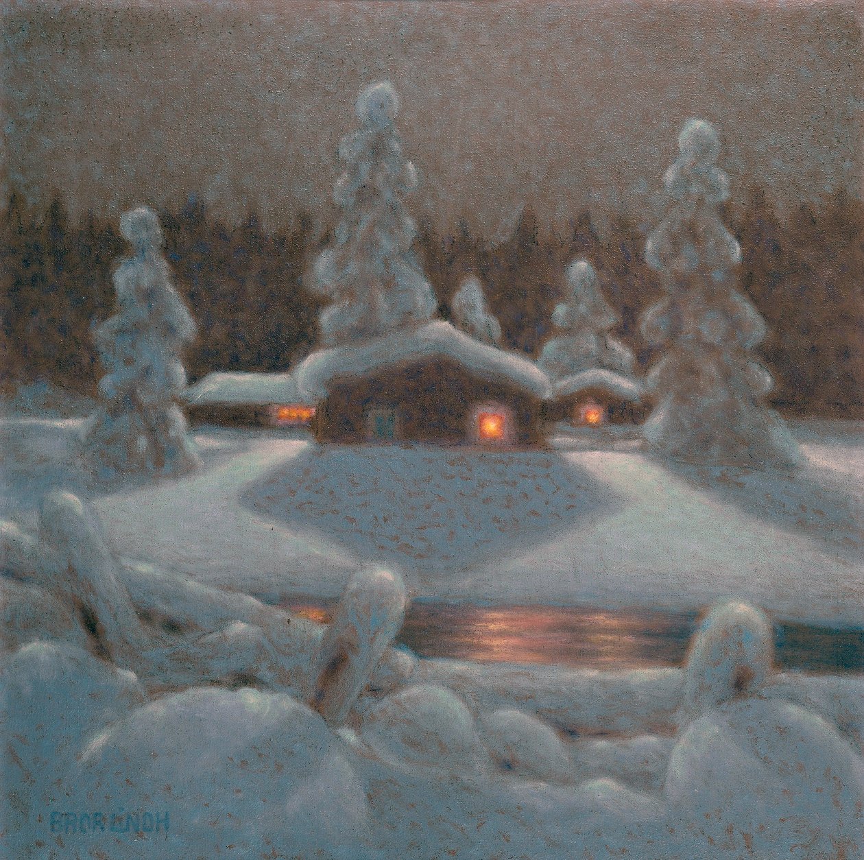 Winternacht door Bror Lindh