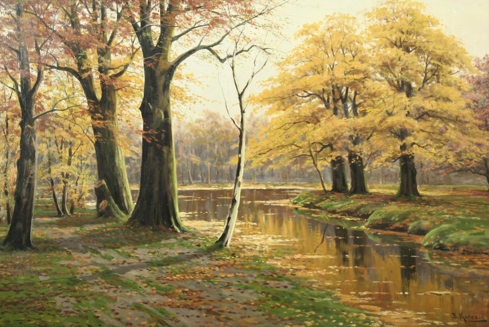Herfstig boslandschap met wateren door Bruno Moras