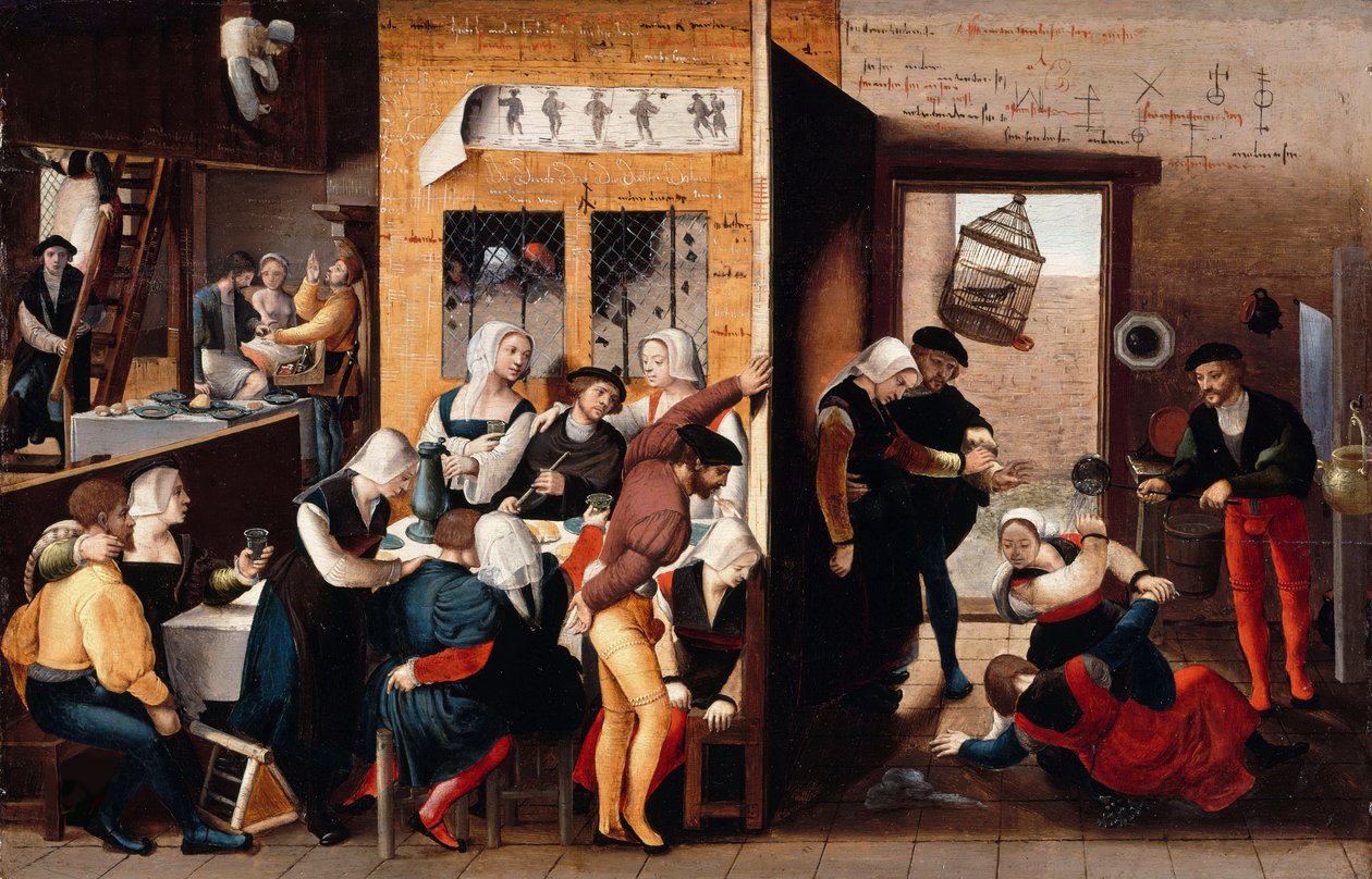 Bordeel scène, 1537 door Brunswick Monogrammist