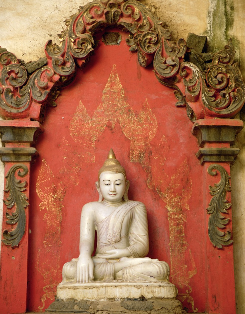 Zittende Boeddha in meditatie door Burmese School