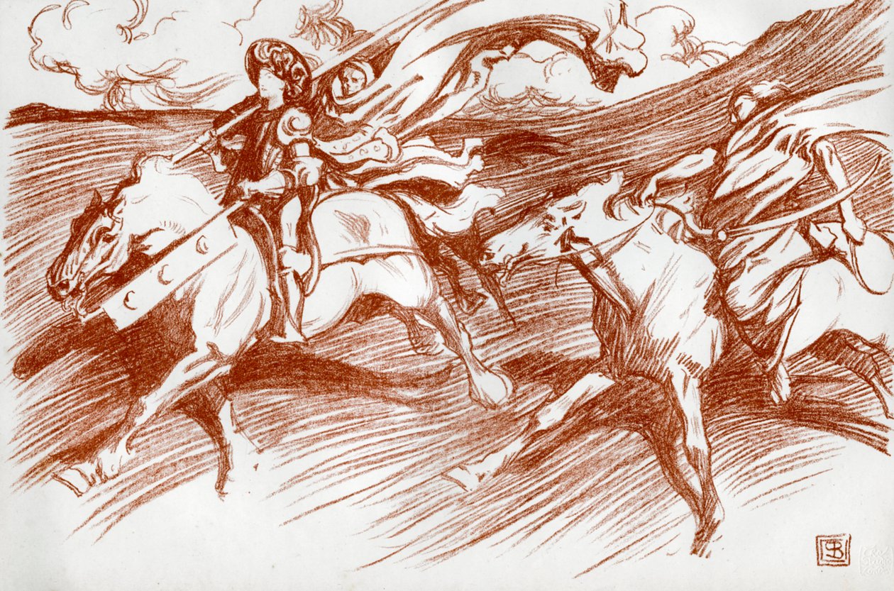 De ridder en zijn metgezellen, 1898 door Byam Shaw