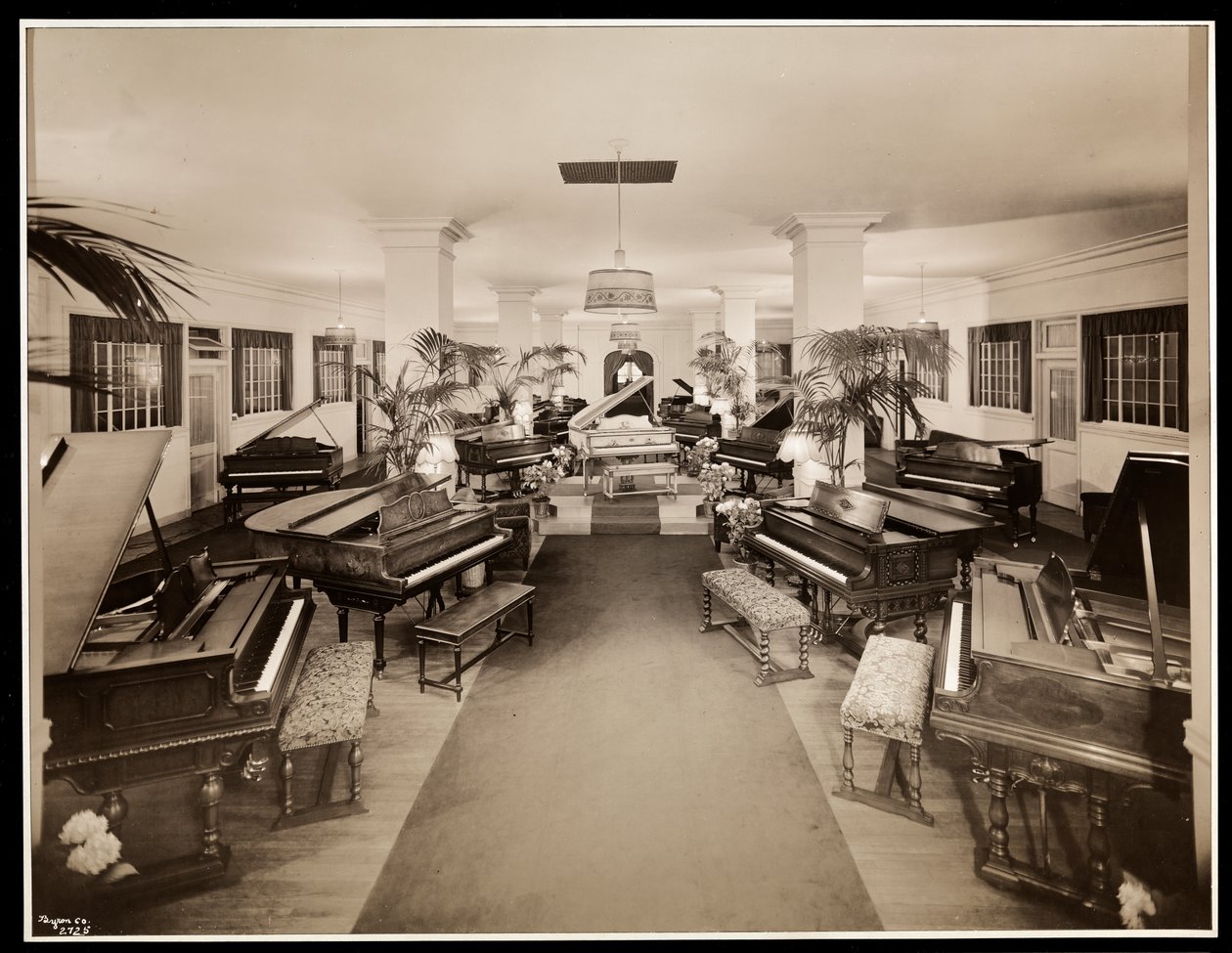 Vierde verdieping Kunst Piano display bij Aeolian Company, 1926 door Byron Company