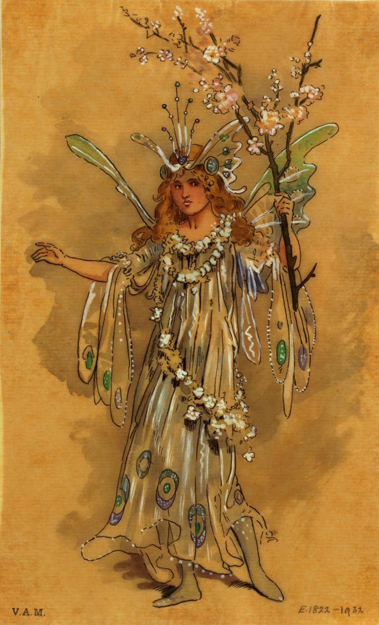 Een fee, kostuumontwerp voor Een Midzomernachtsdroom, geproduceerd door R. Courtneidge in het Princes Theatre, Manchester door C. Wilhelm