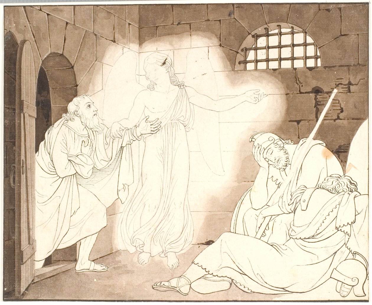 Peters bevrijding uit de gevangenis door C.G. Kratzenstein Stub