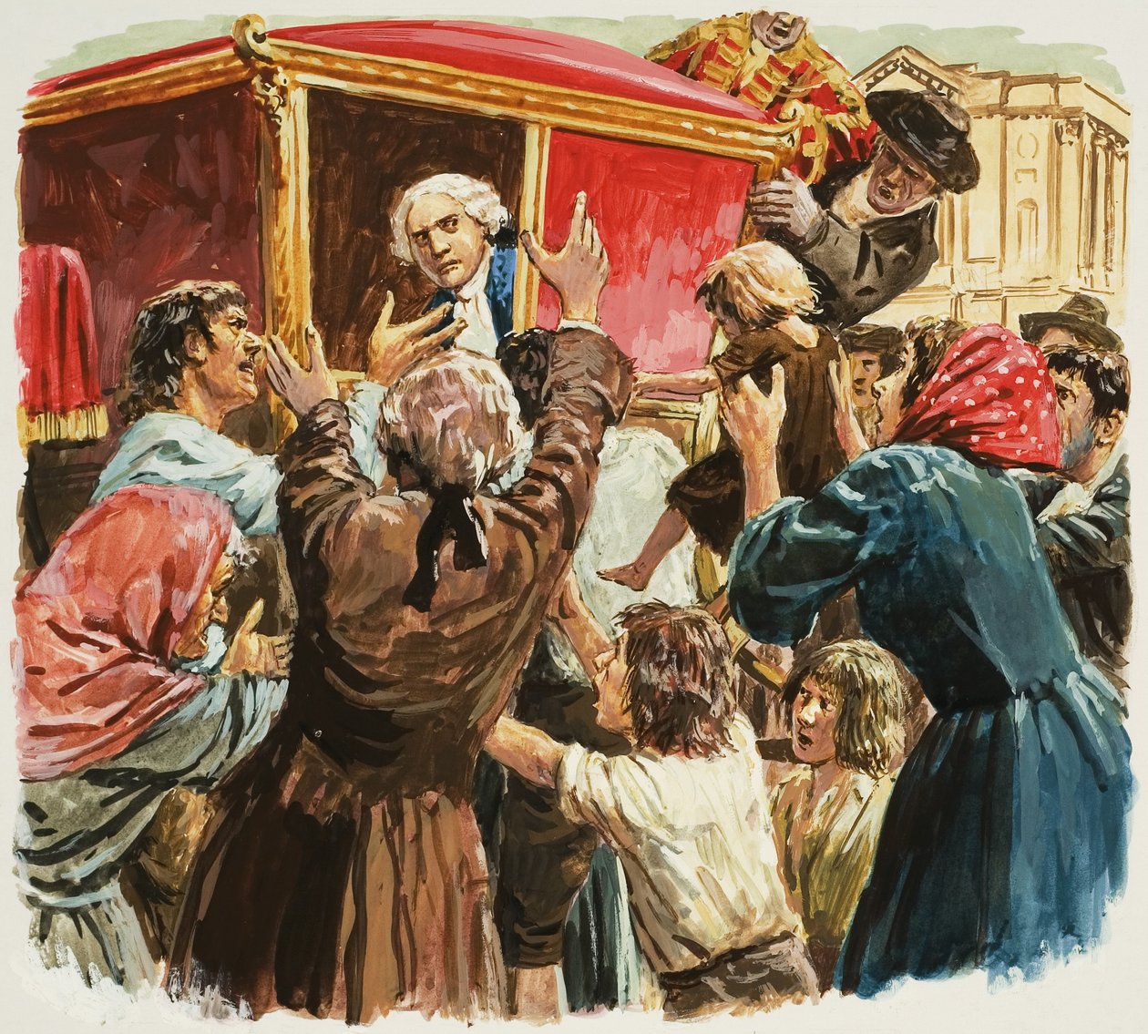 Louis XV in zijn koets door C.L. Doughty
