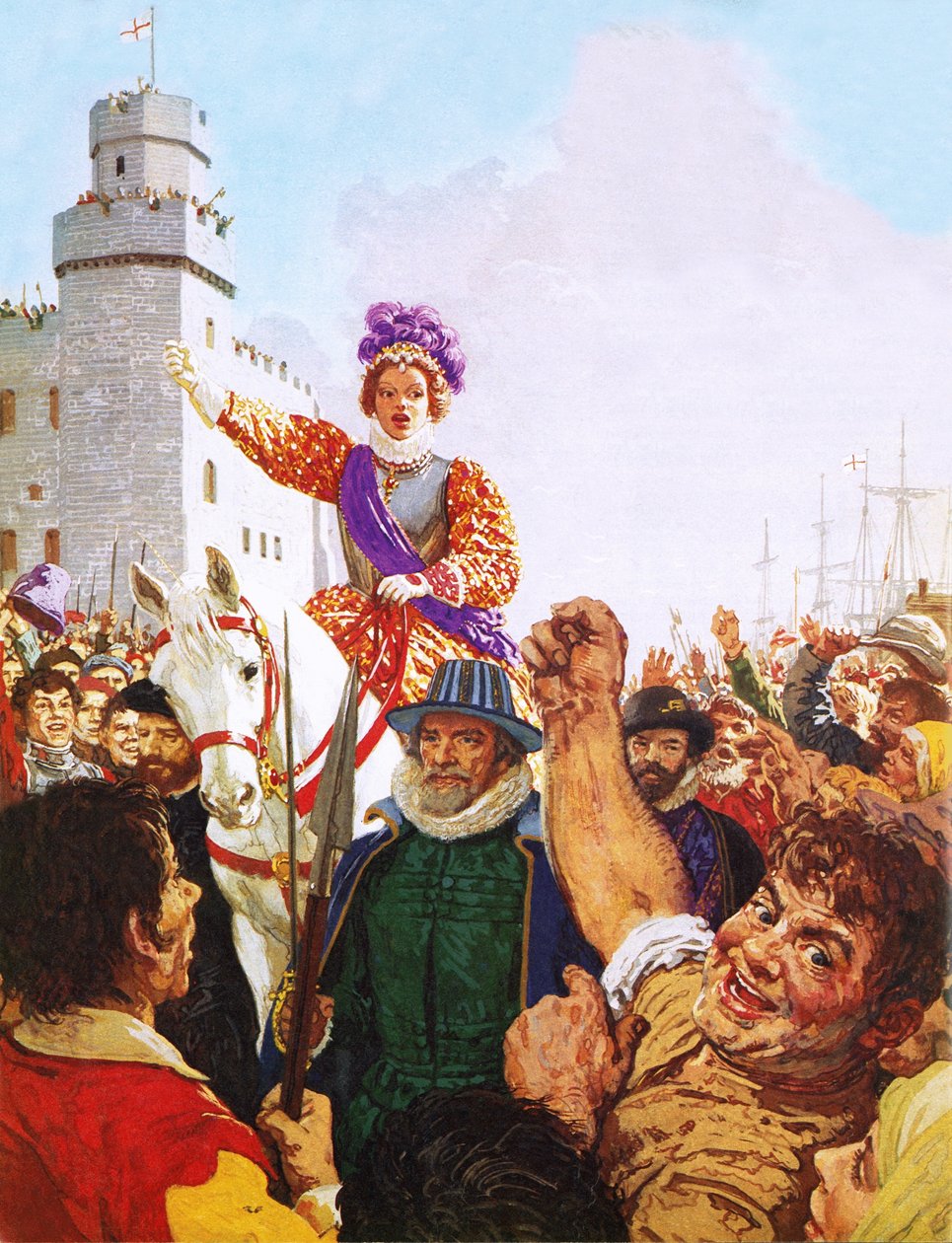 Koningin Elizabeth I tijdens haar Armada-toespraak door C.L. Doughty