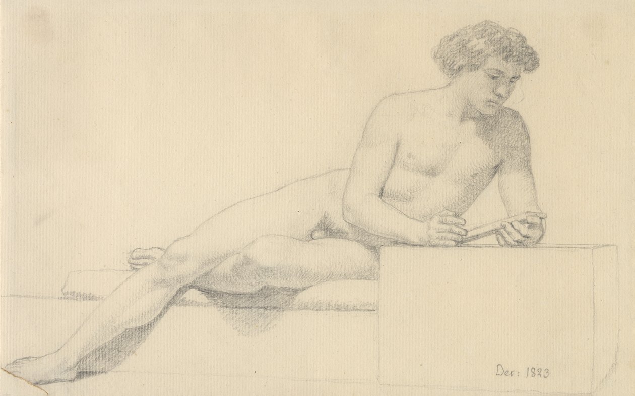 Liggend mannelijk model door Christoffer Wilhelm Eckersberg