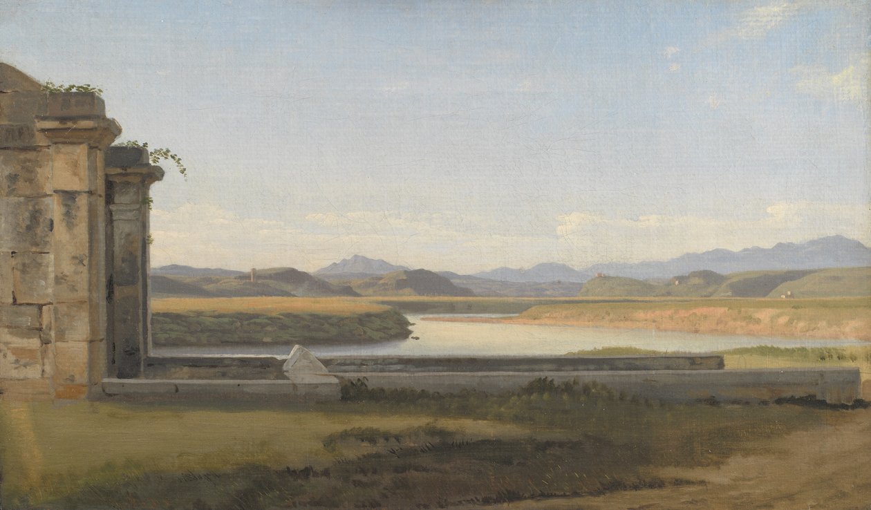 Uitzicht vanaf de Fontana Acetosa, Rome door Christoffer Wilhelm Eckersberg