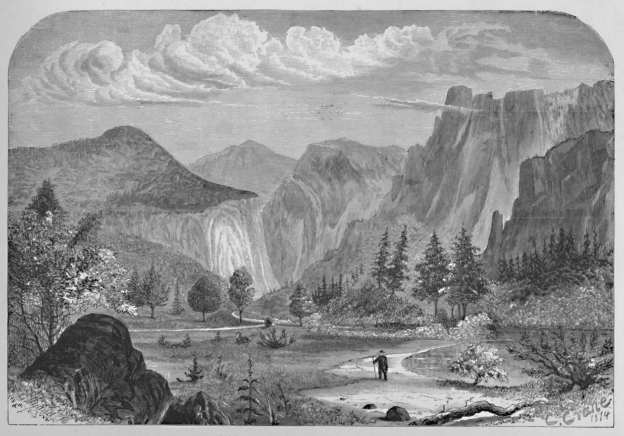 De vallei van Yosemite door C Crane