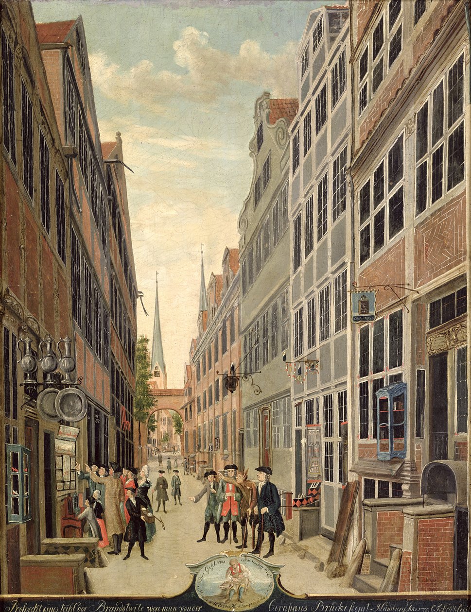 Brand in Hamburg, 1775 door C. F. Feldt
