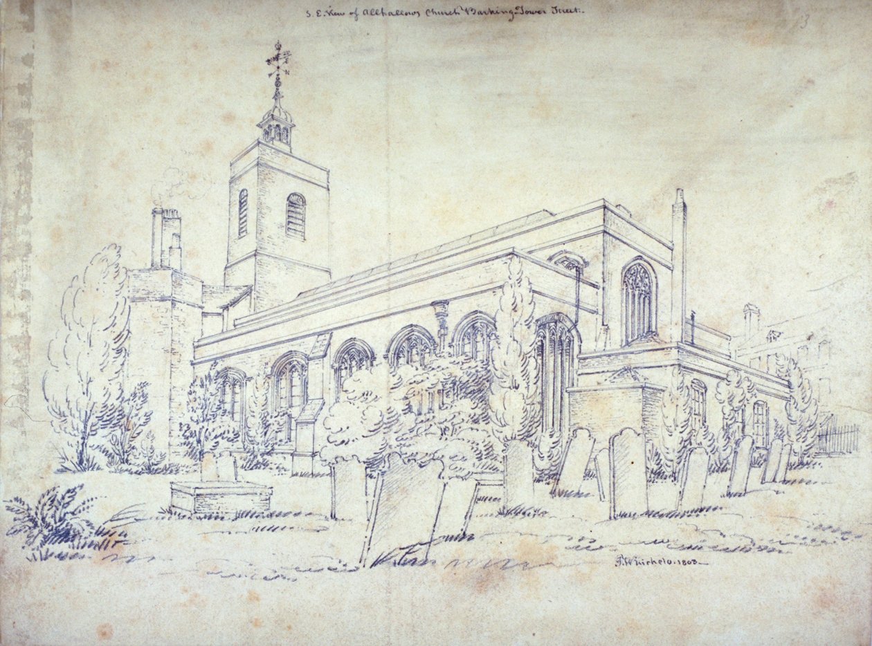 All Hallows-by-the-Tower Kerk, Londen door C John M Whichelo