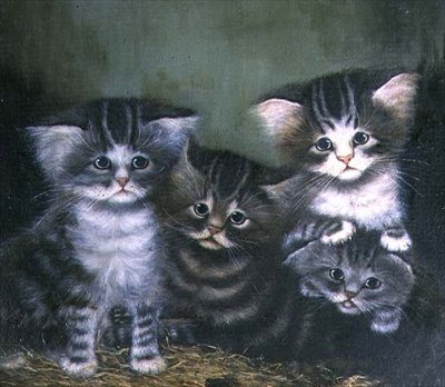 Vier Kittens door C. Wilson