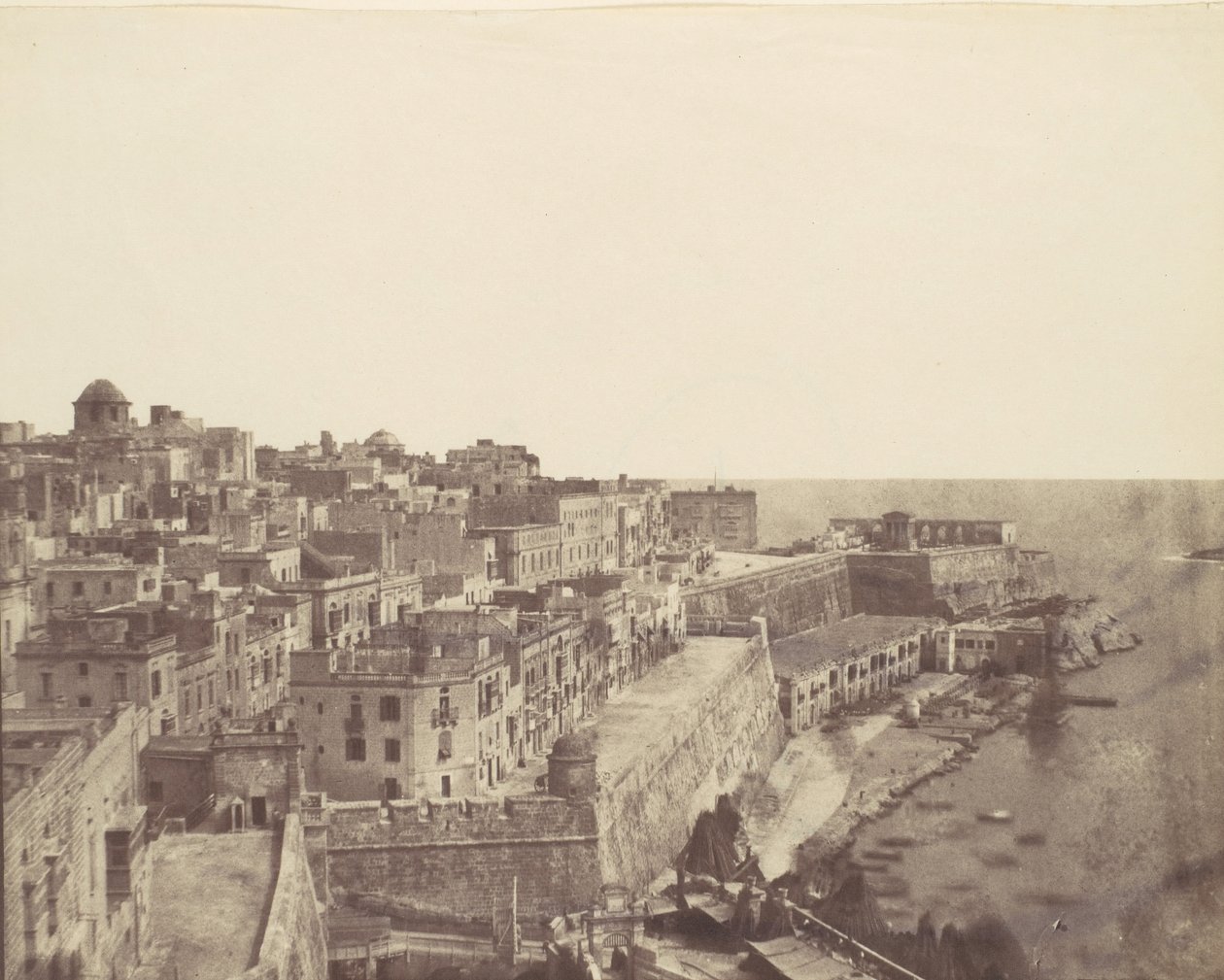 De haven van Valletta, Malta, 1850s door Calvert Jones