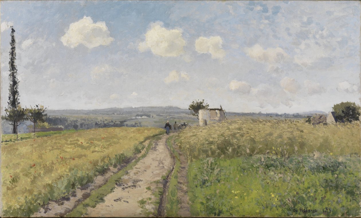 Juniochtend in Pontoise door Camille Jacob Pissarro