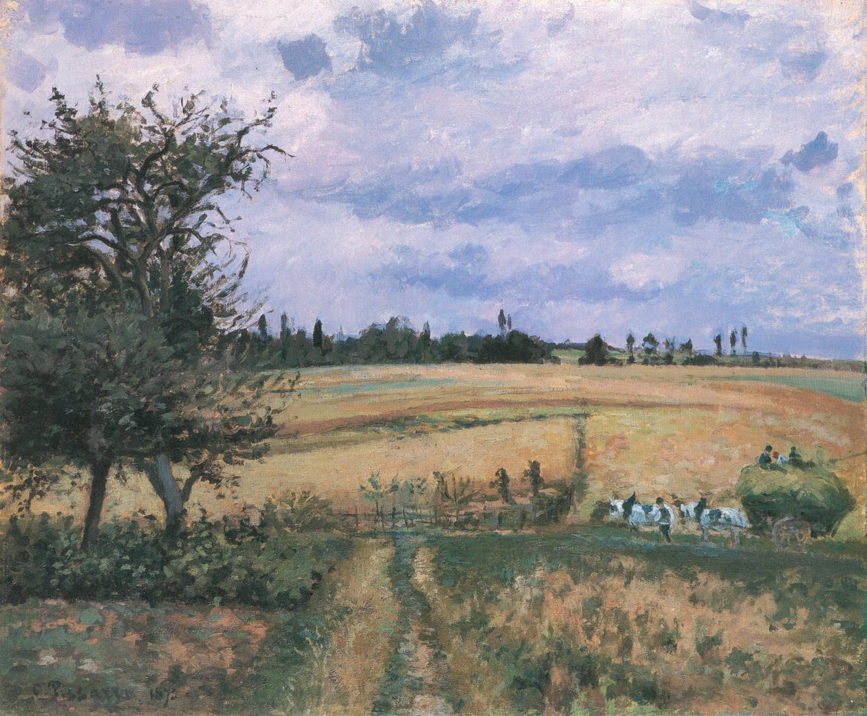 Landschap in Pontoise door Camille Jacob Pissarro