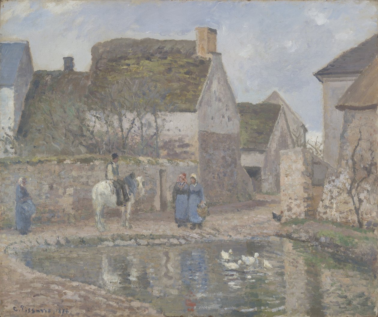 Een Vijver in Ennery door Camille Jacob Pissarro
