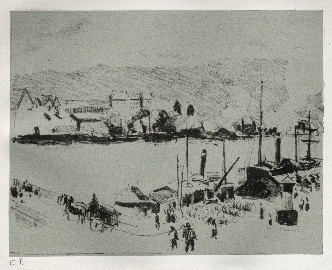 Quai Boieldieu in Rouen door Camille Jacob Pissarro
