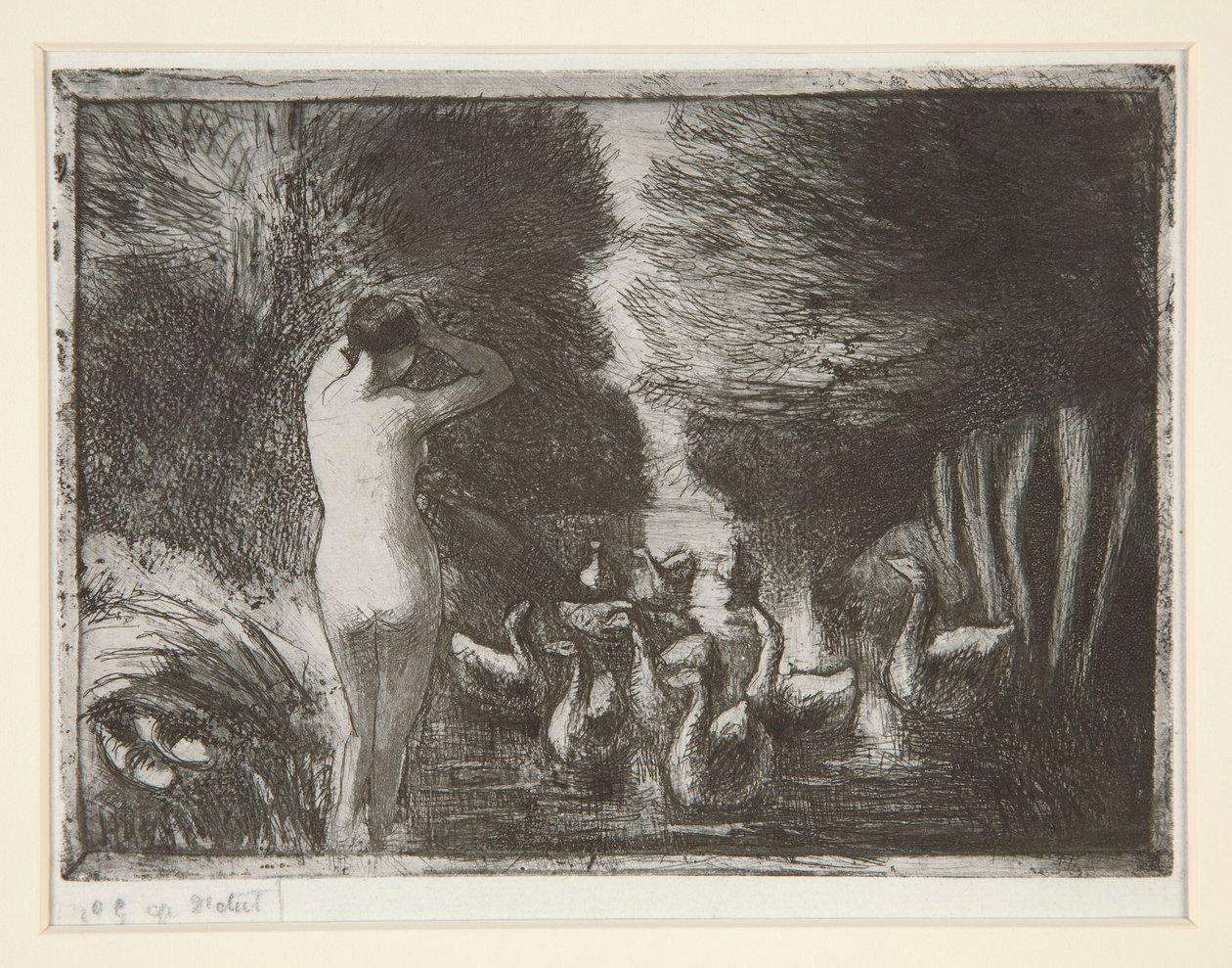 Baigneuse aux oies (Bader met ganzen) door Camille Pissarro