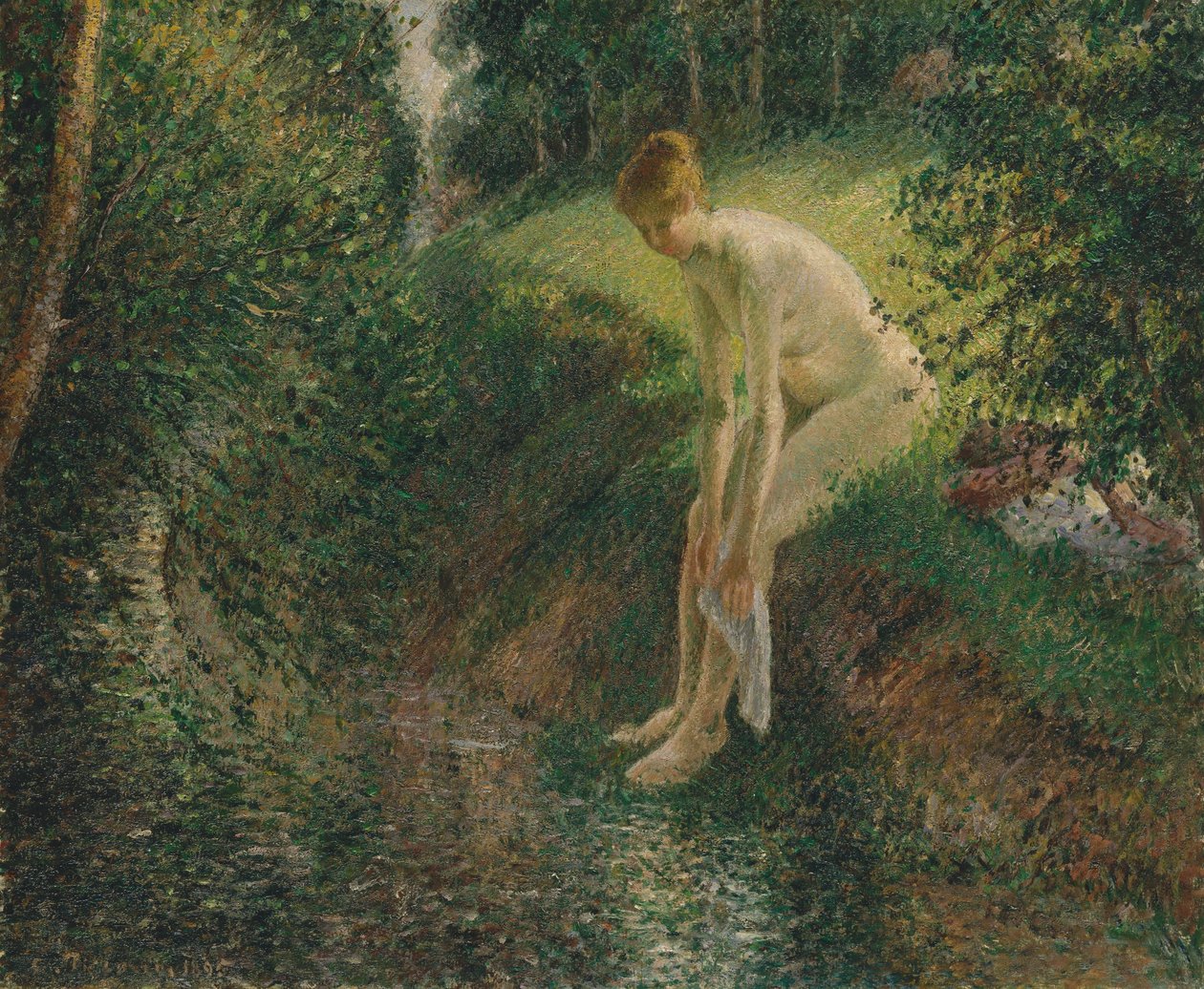 Bader in het bos, 1895 door Camille Jacob Pissarro
