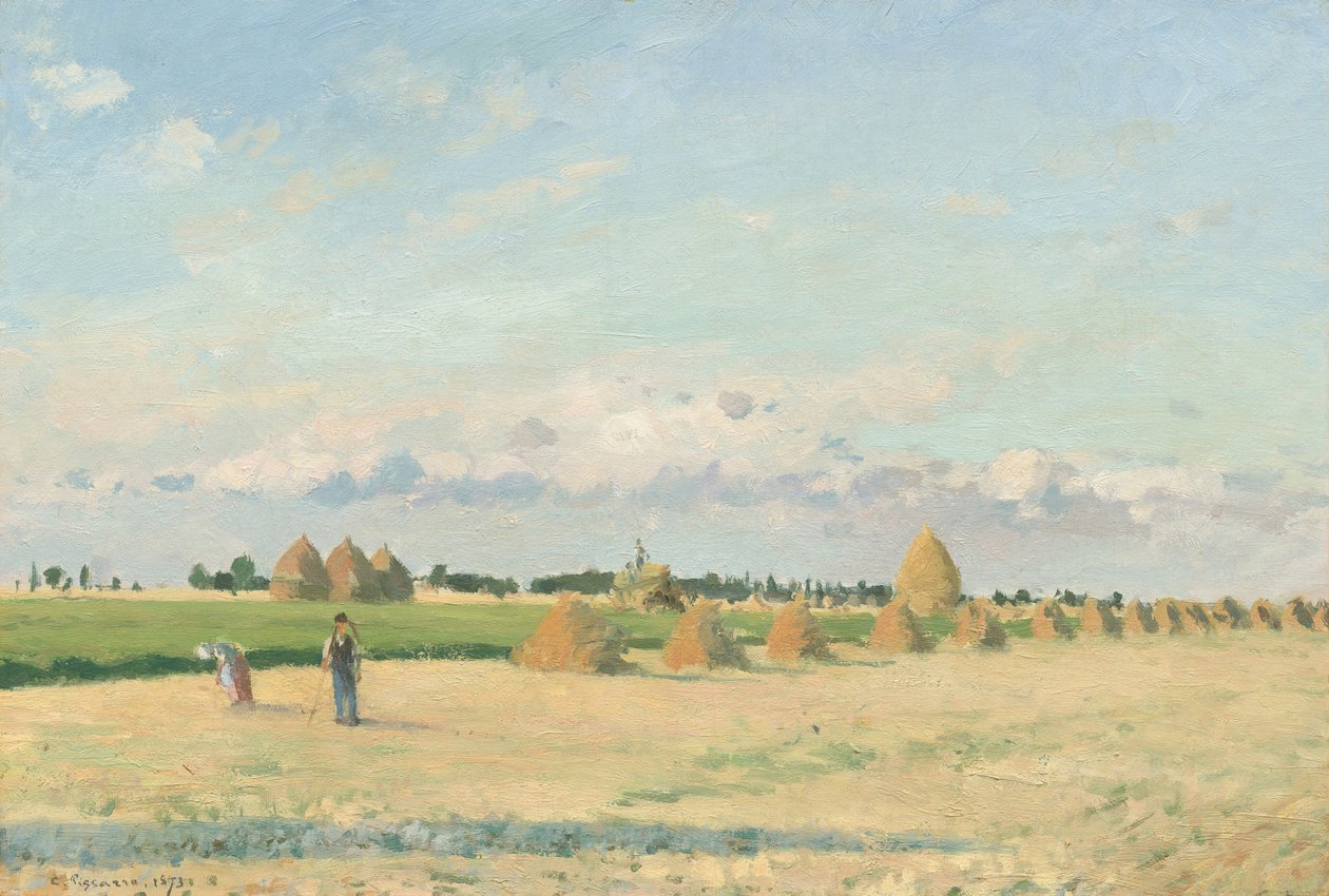 Landschap, Île-de-France, 1873 door Camille Pissarro