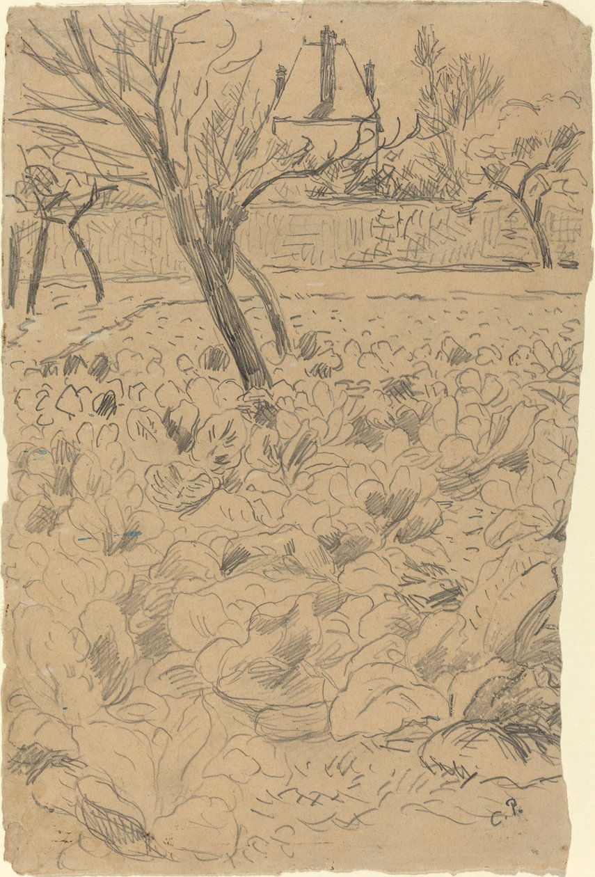 Het koolveld, ca. 1880 door Camille Pissarro