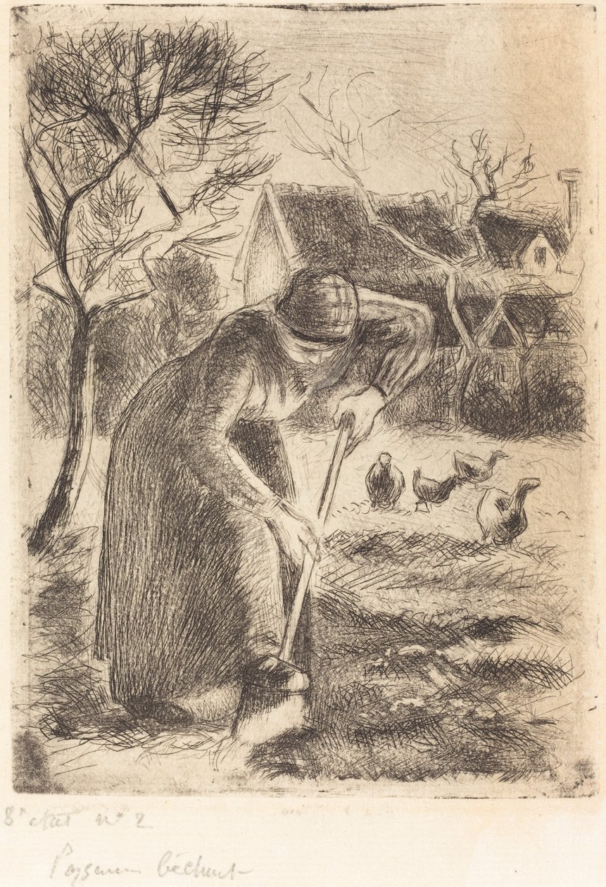 Paysanne bêcheant door Camille Pissarro