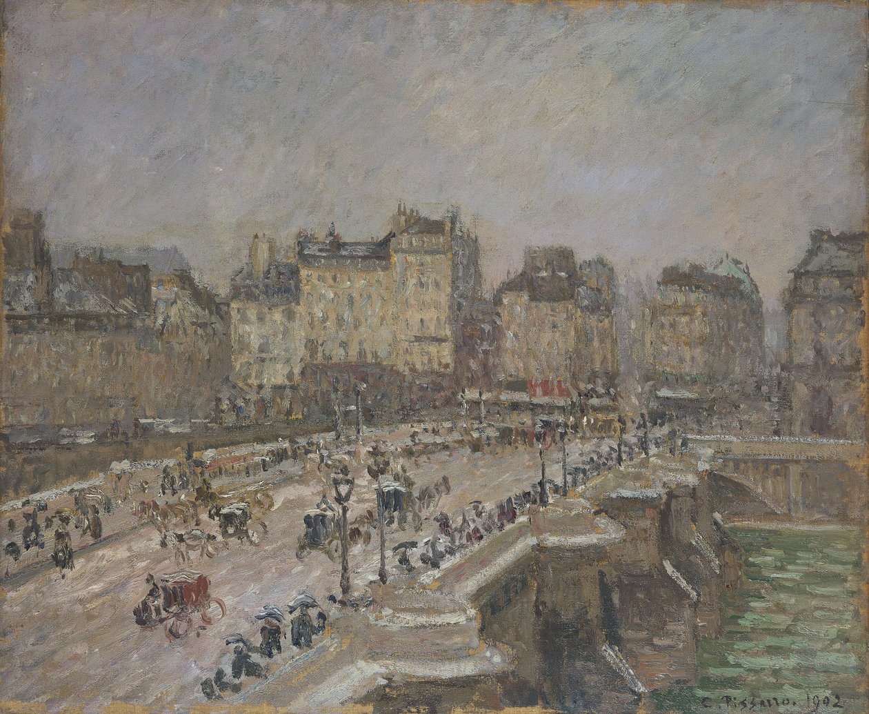 Pont Neuf, sneeuweffect, 2e serie door Camille Pissarro