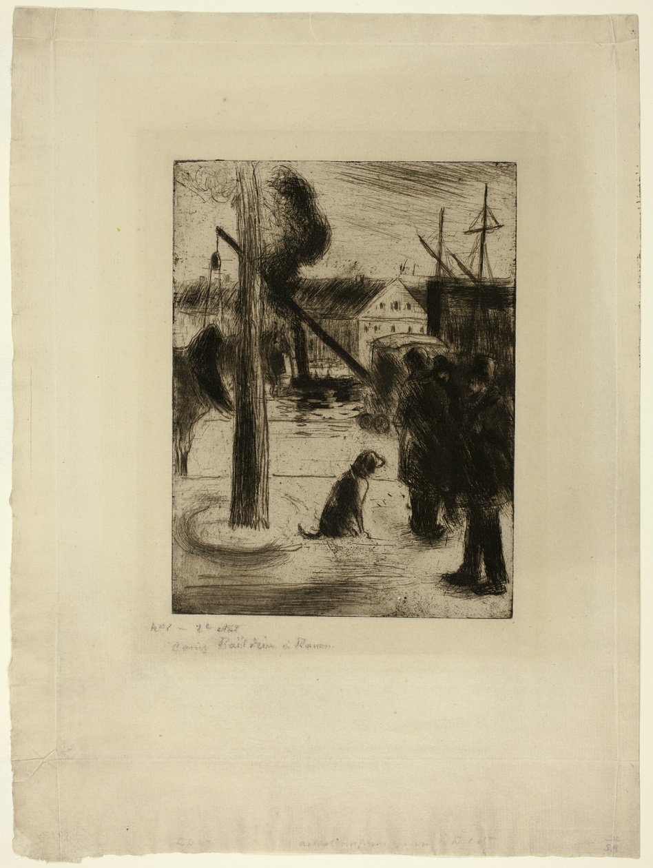 Promenade in Rouen: Cours Boieldieu door Camille Pissarro
