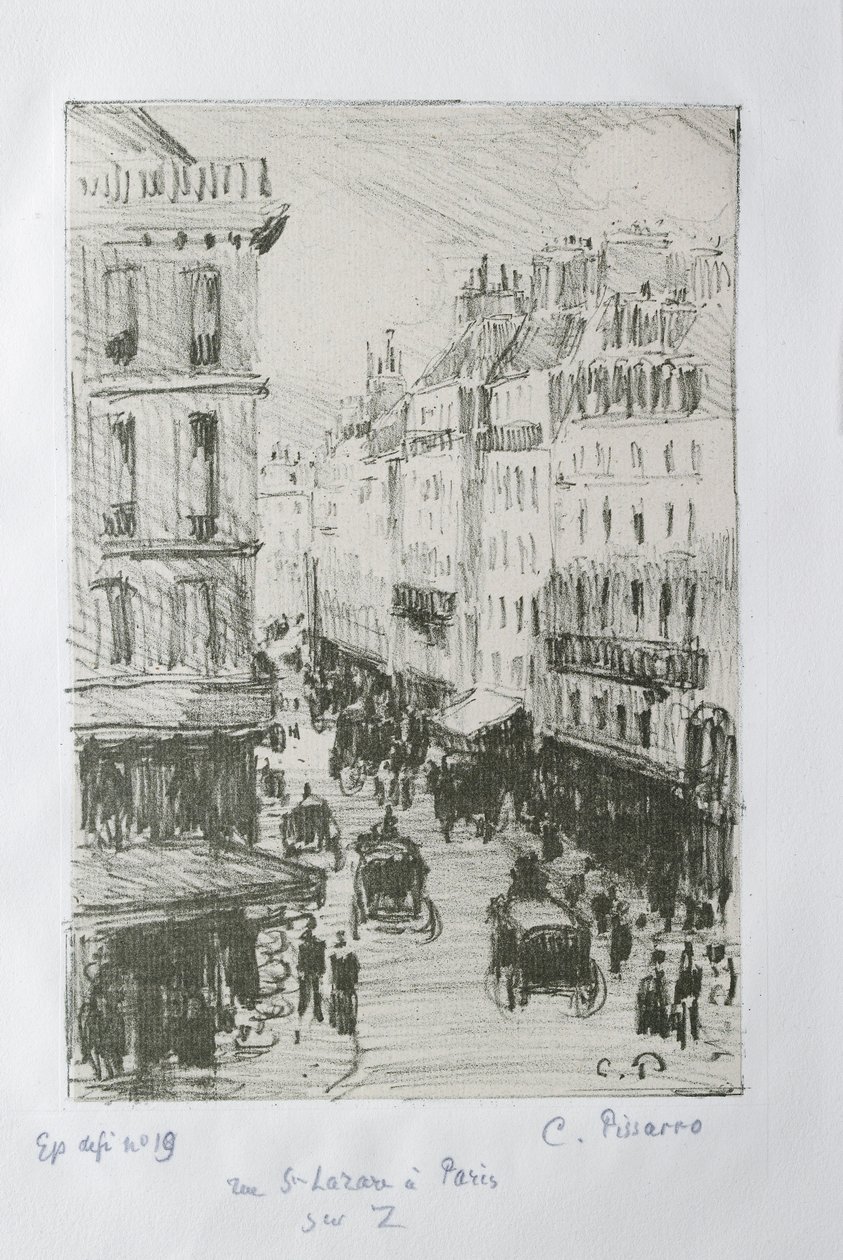 Rue Saint-Lazare, Parijs, 1897 door Camille Pissarro