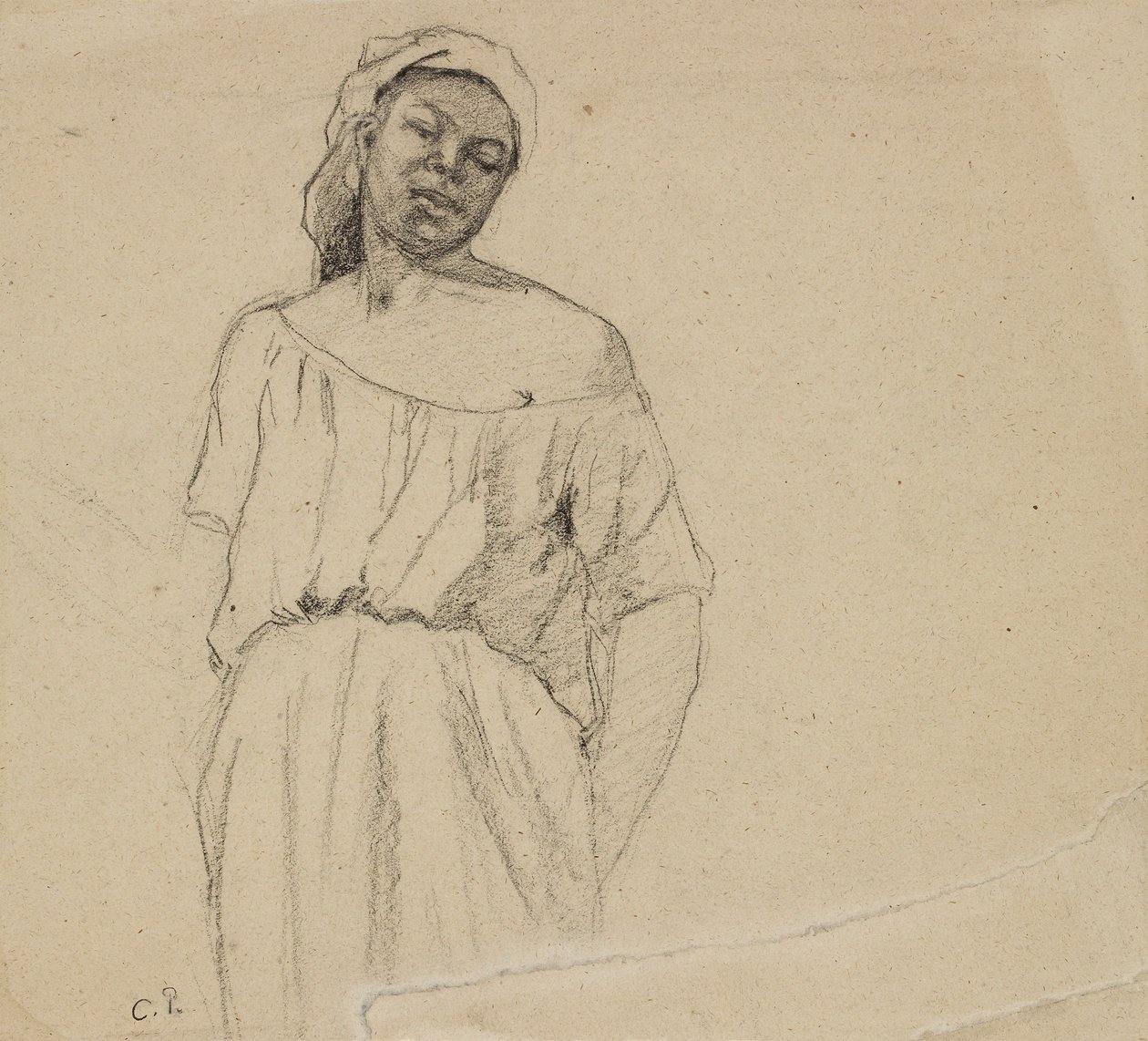 Studie van een negerin door Camille Pissarro