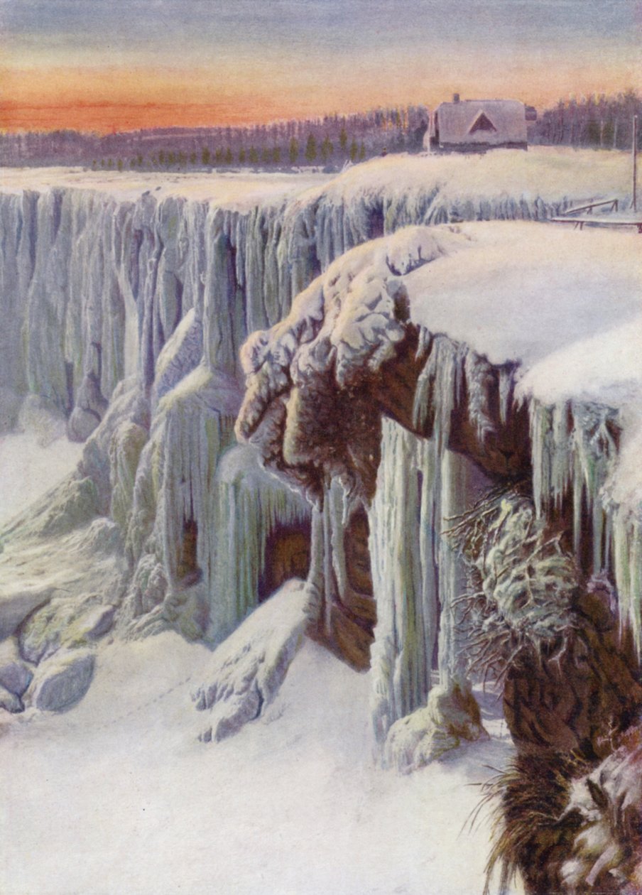 Niagara Falls bevroren in de winter (ingekleurde foto) door Canadian Photographer